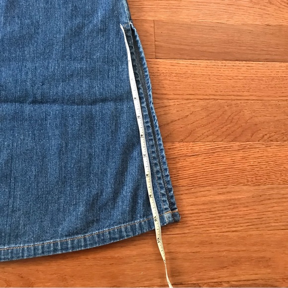 Vintage Pendelton 100% Cotton Denim Skirt w/ Generous Pockets & Two Side Slits - Picture 10 of 11